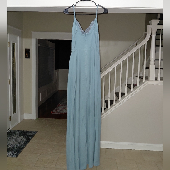 Leith Beautiful Light Blue Lace Trim Maxi Dress - Size XS - EUC - Picture 14 of 15